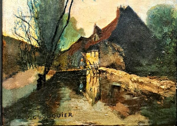 Tableau impressionniste, huile sur bois signée - école du Nord