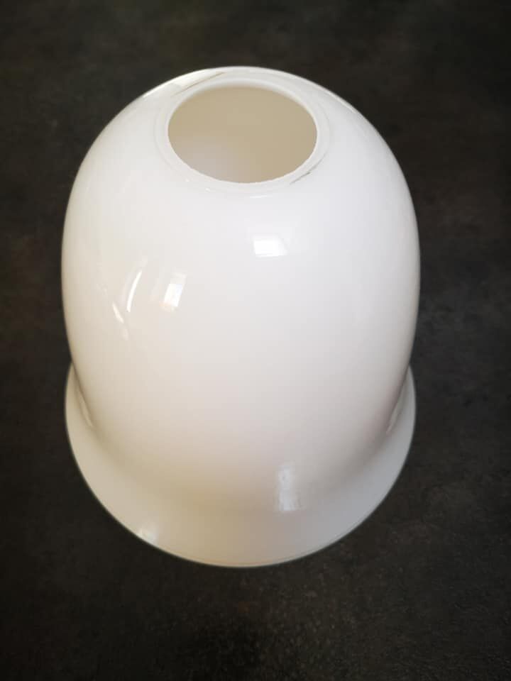 Abat jour grand abat jour tulipe cône opaline blanche vintage lampe mazda 1960 tbe