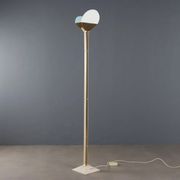 Vintage aluminium and glass floor lamp, Italian design, 1980s.