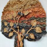 Vintage macramé wall tapestry Tree of life 1960