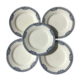 5 Plates dessert Terre de Fer Salins Jumièges navy blue