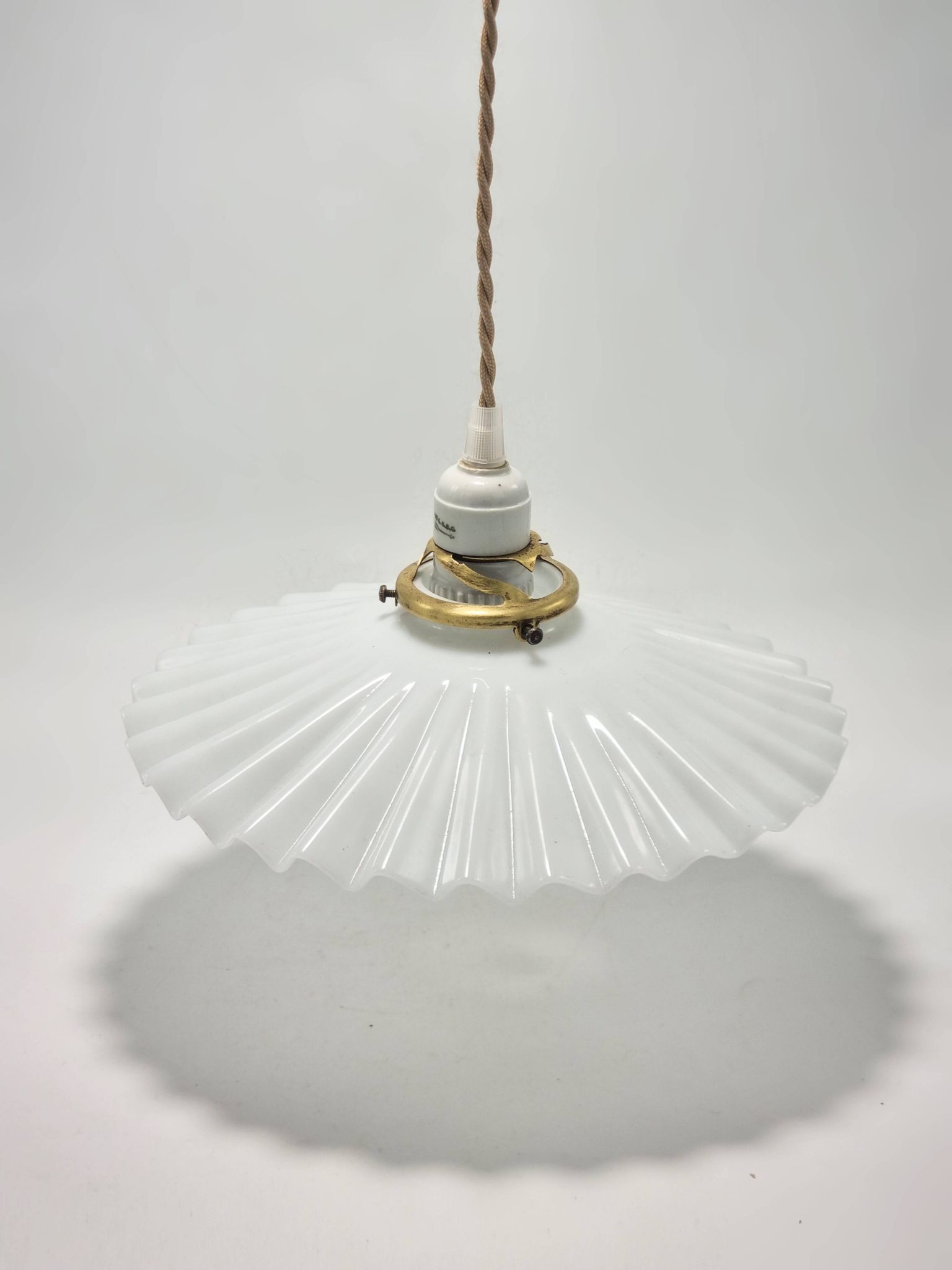 Opaline glass pendant light