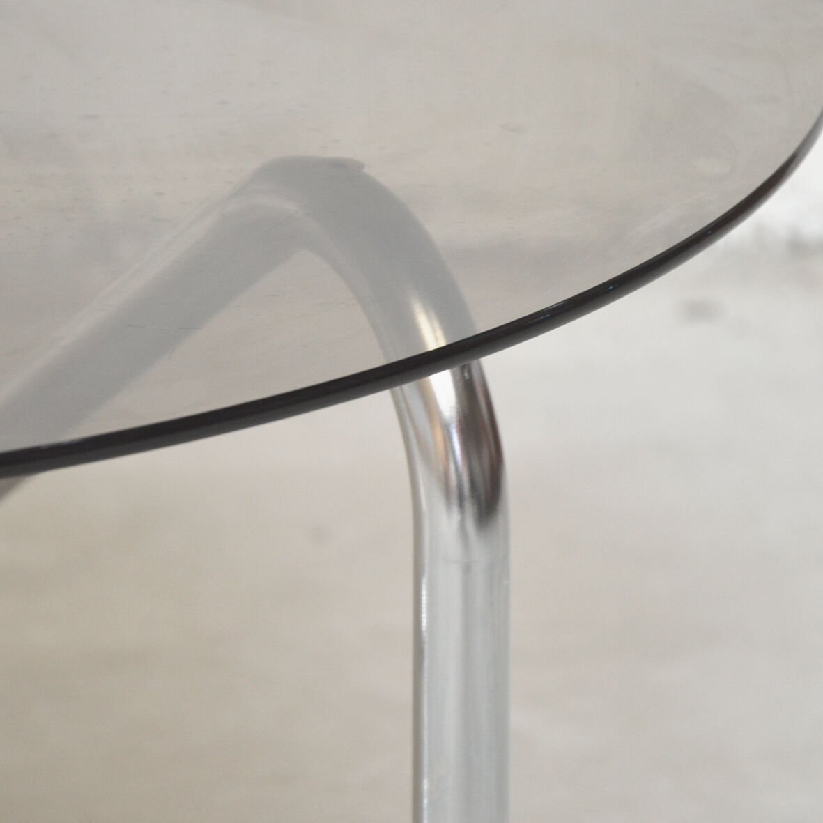 Glass and metal coffee table, 1980