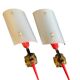 Pair of circa 70s plastic and brass wall lights