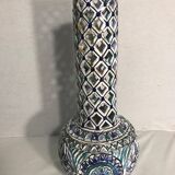 Former openwork vase painted glazed ceramics decoration vintage