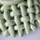 Light green woven ceramic basket Jérome Massier Vallauris