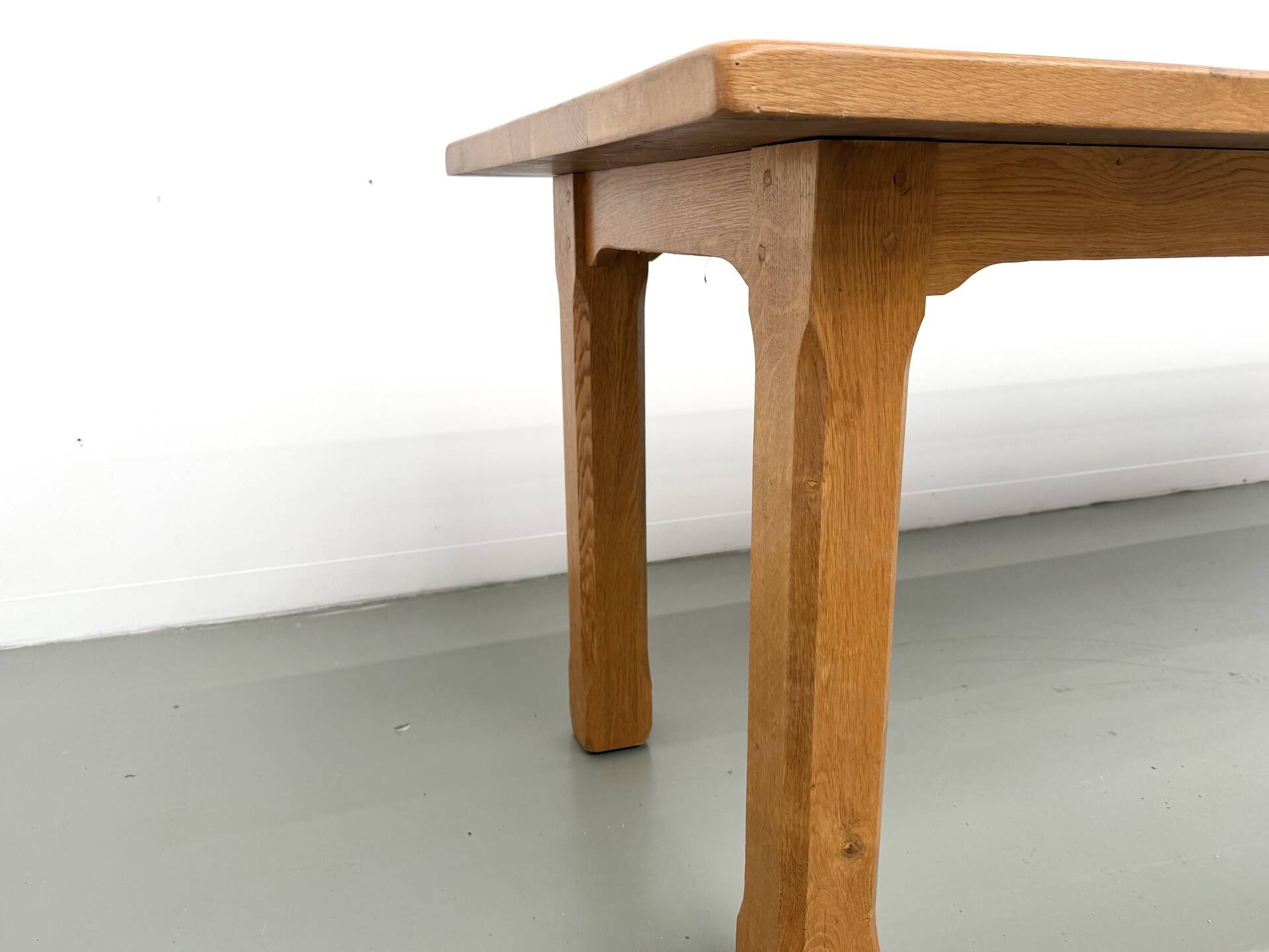 XL brutalist dining table in solid oak