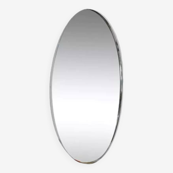 Miroir ovale contour chromé 38x59cm