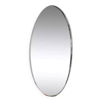 Oval chrome contour mirror 38x59cm