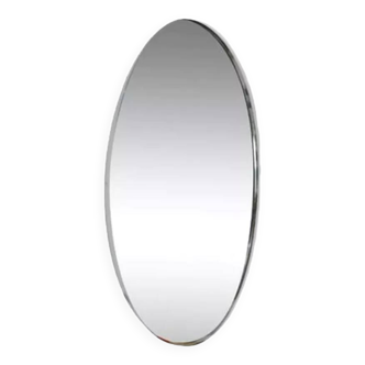 Miroir ovale contour chromé 38x59cm