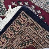 Tapis vintage ouzbek Bukhara fait main en laine – 55 x 65 cm – Années 1970