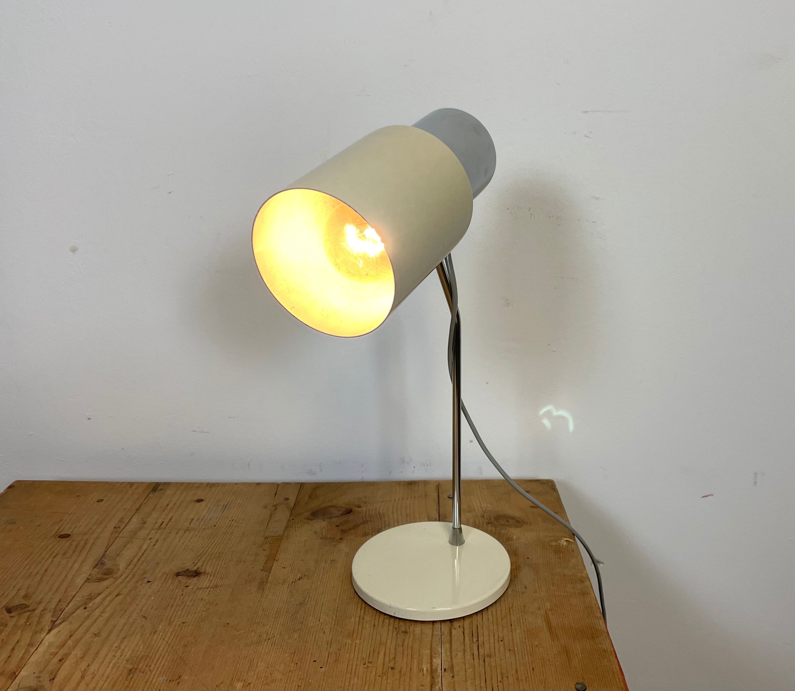 Beige table lamp by Josef Hurka For Napako, 1970s