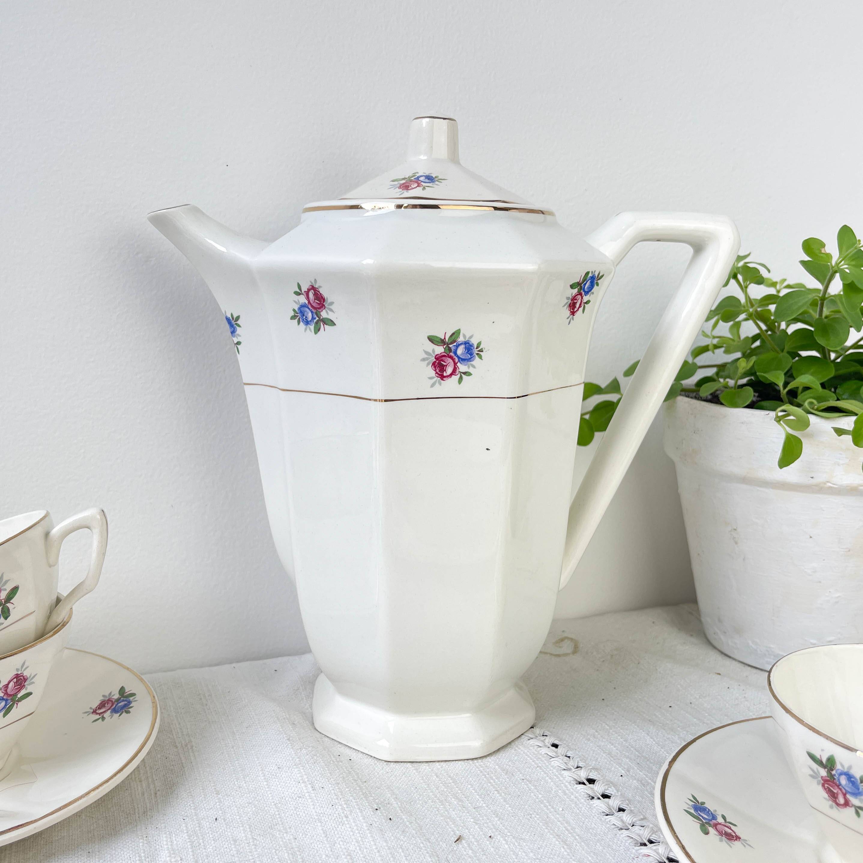 Vintage floral porcelain tea set DIGOIN SARREGUEMINES