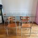 Italian architect's table Segis, 14 mm glass / wood / steel, fine year
