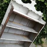 Old white shelf in weathered pine
