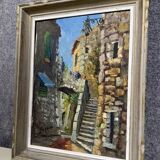 J. Baracco: oil on panel, rue du Sud de la France, circa 1940