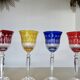 Set of 4 colored crystal wine glasses