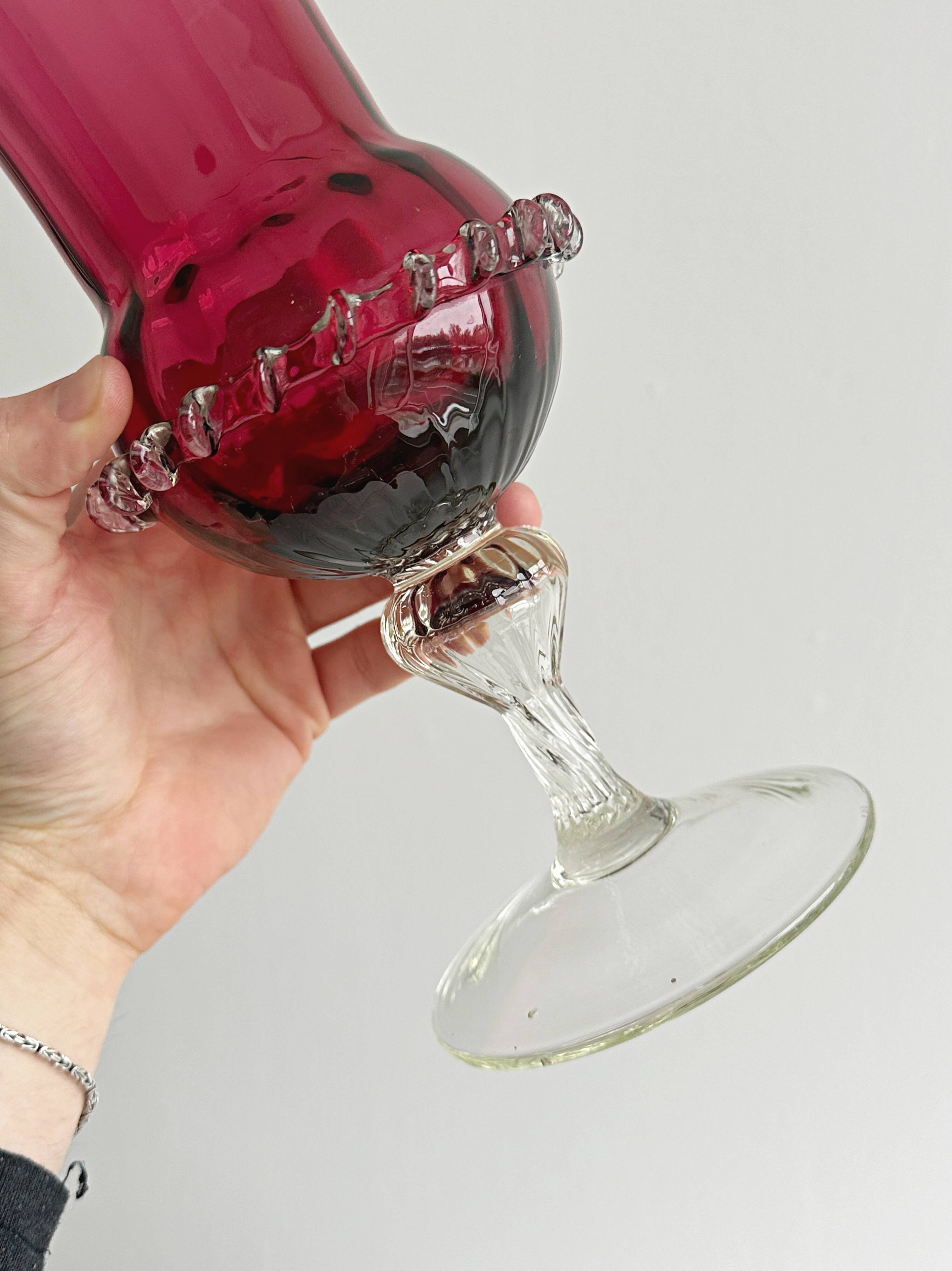 Translucent glass vase on a stand