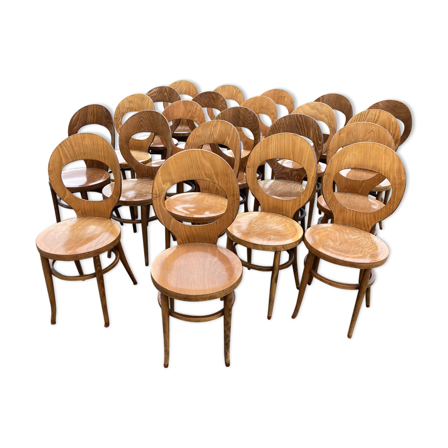 Set of 22 Baumann chairs model Seagull.