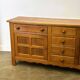 Vintage french oak sideboard with wavy details, ca. 1950s