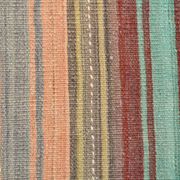 4x7 Pale Orange & Mint Green Striped Wool Kilim Rug, Washable Rug,126x210Cm