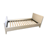 Lindart single bed in solid wood painted white.