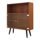 Teak display cabinet with glass doors, Denmark, 1970s