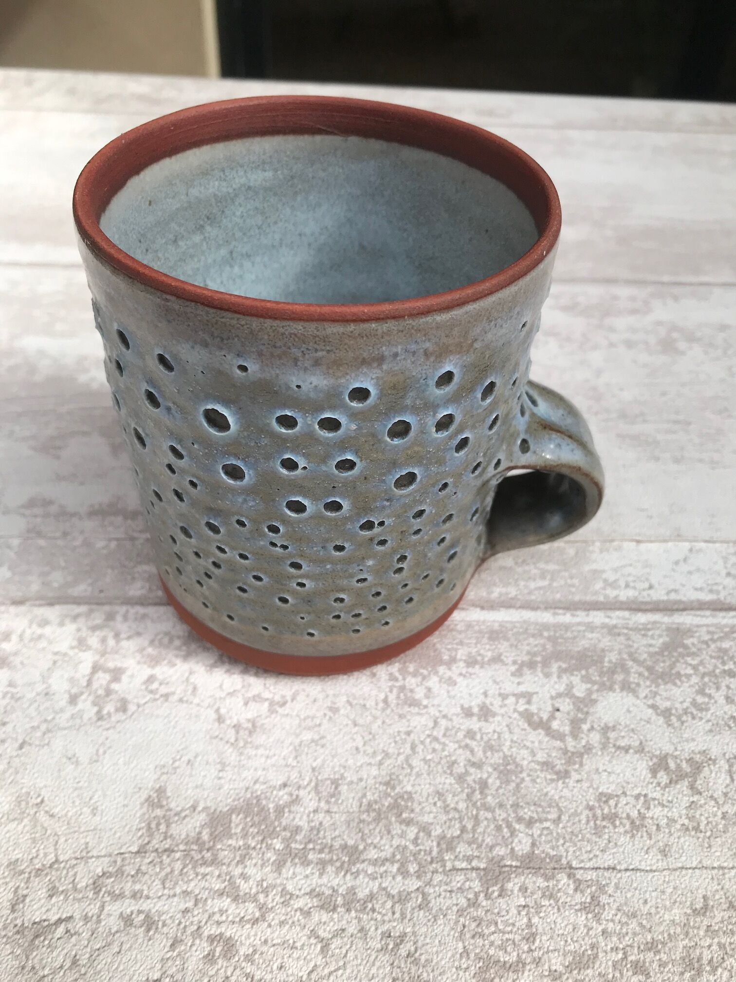 Signed vintage stoneware mug
