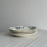 Set of 5 vintage earthenware flat plates