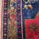 Tapis fait main bleu et rouge