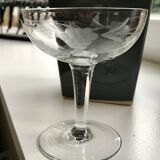 Set of 4 glasses of crystalline champagne mismatched 50s