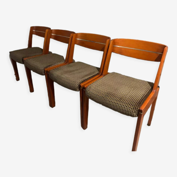 Suite of 4 vintage wooden chairs
