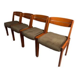 Suite of 4 vintage wooden chairs