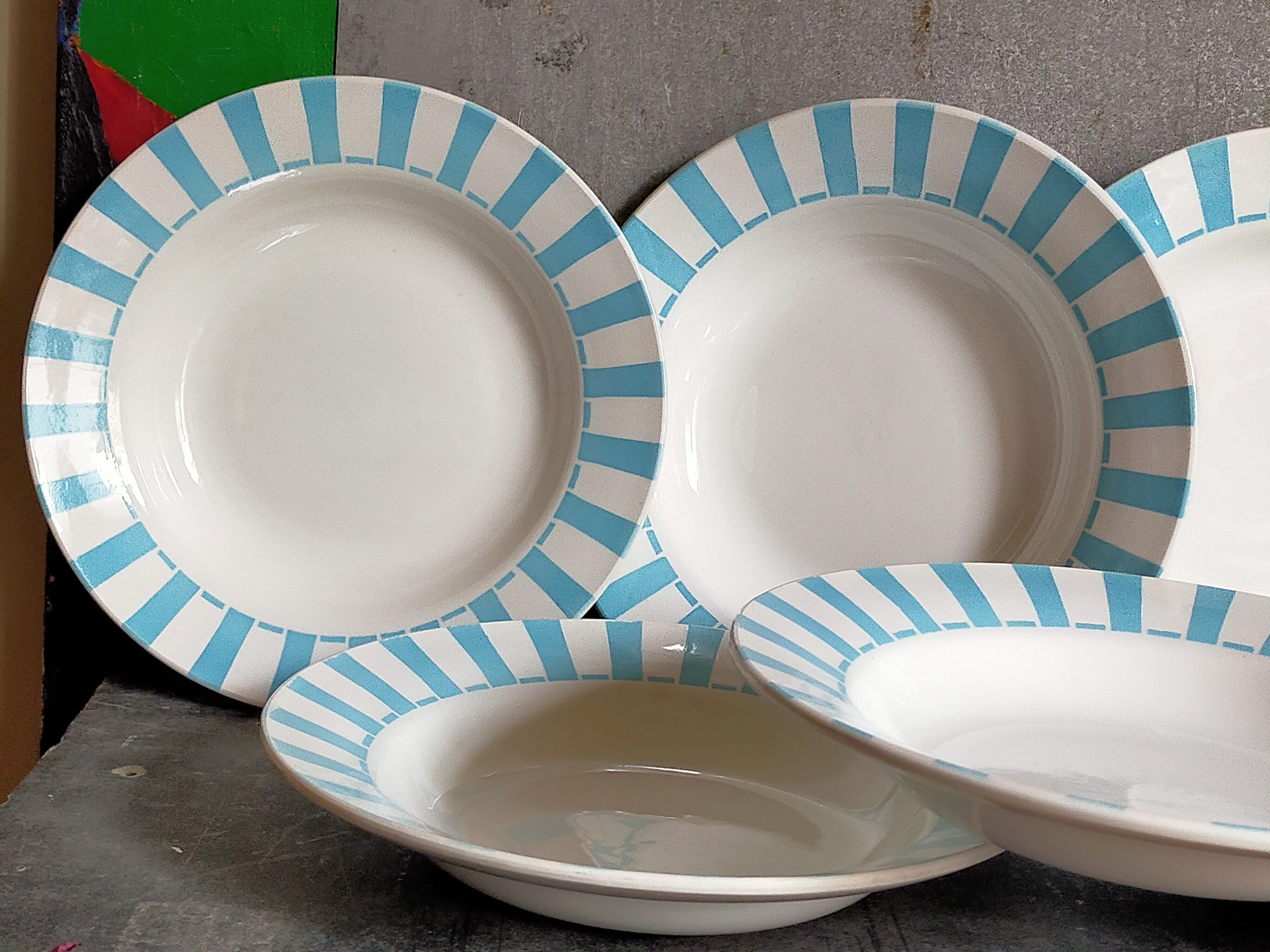 Six vintage Digoin-Sarreguemines plates
