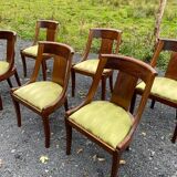 6 chaises gondole en acajou