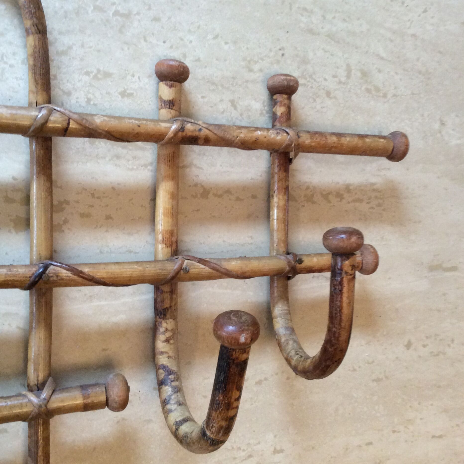 Vintage bamboo coat holder from the 50s-60s