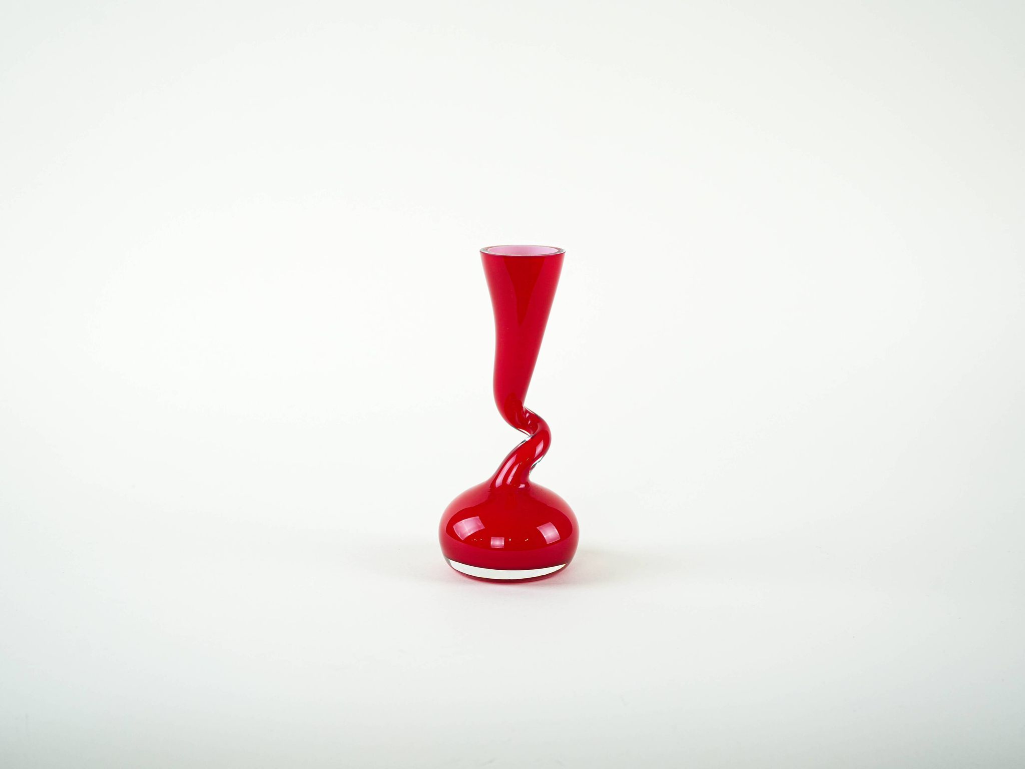 Red vase, Swing Vase, Danish design, manufactured by Normann Copenhagen