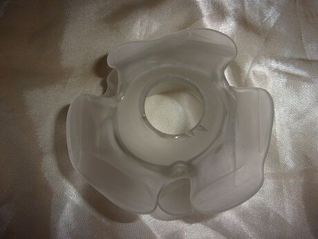 Ancient tulip in pink-shaped glass pate