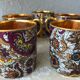 Royal porcelain coffee cups from Luxe inside copper gold cashmere pattern