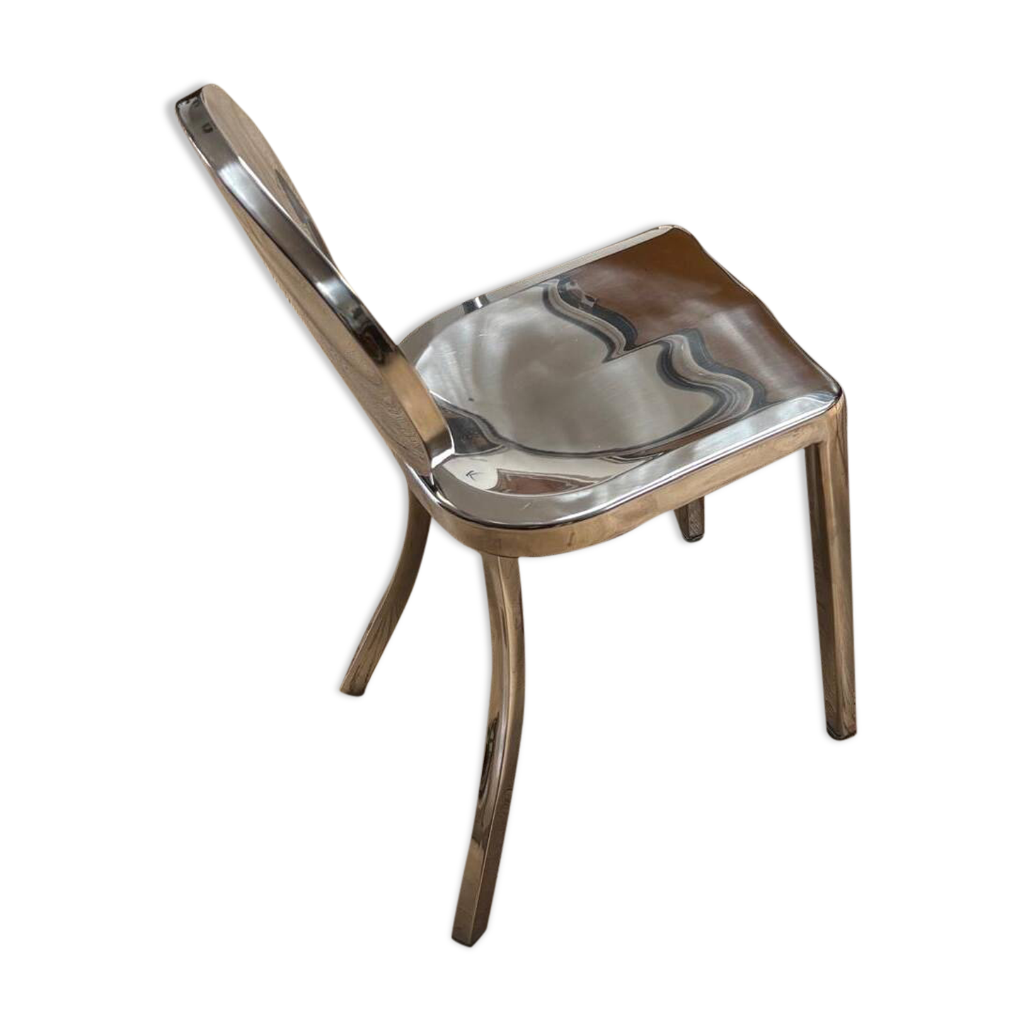 Chrome chair attributed to Starck