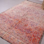 Pink Vintage Moroccan Rug 197 x 320 cm, Berber Wool Rug, Handmade Boho Rug