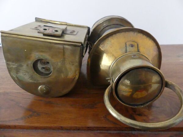 2 lampes de bateau en cuivre transformées électrique