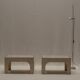 Architectural set of travertine coffee tables