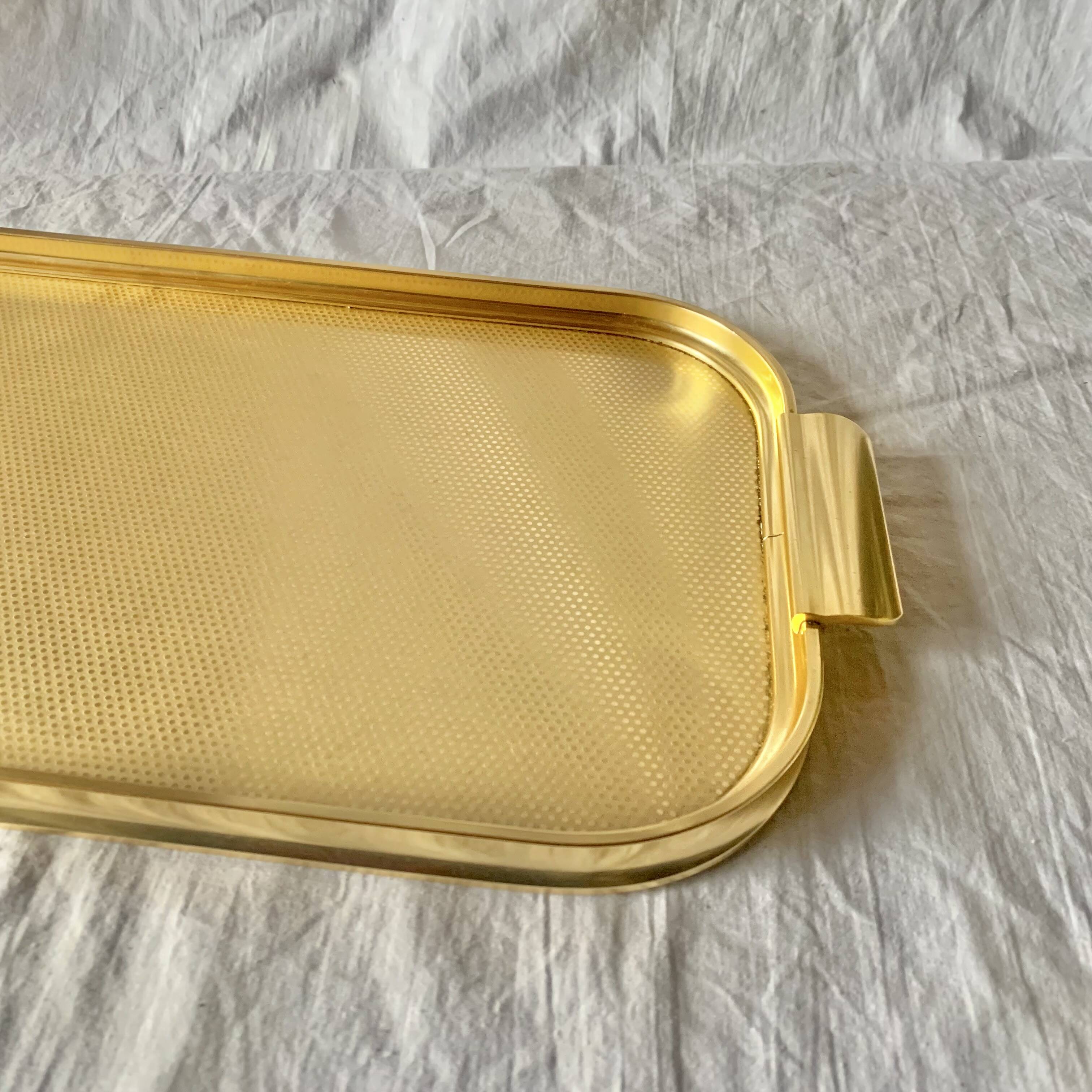 Vintage Carefree Gold Anodized Aluminum Tray - Made in England