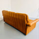 Ancien Canapé 3 places De Sede en cuir épais cognac design années 70