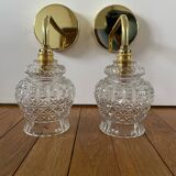 Pair of vintage globe wall sconces