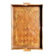 Inlaid wood and glass top