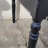 Antique patinated bistro farmhouse table, one drawer