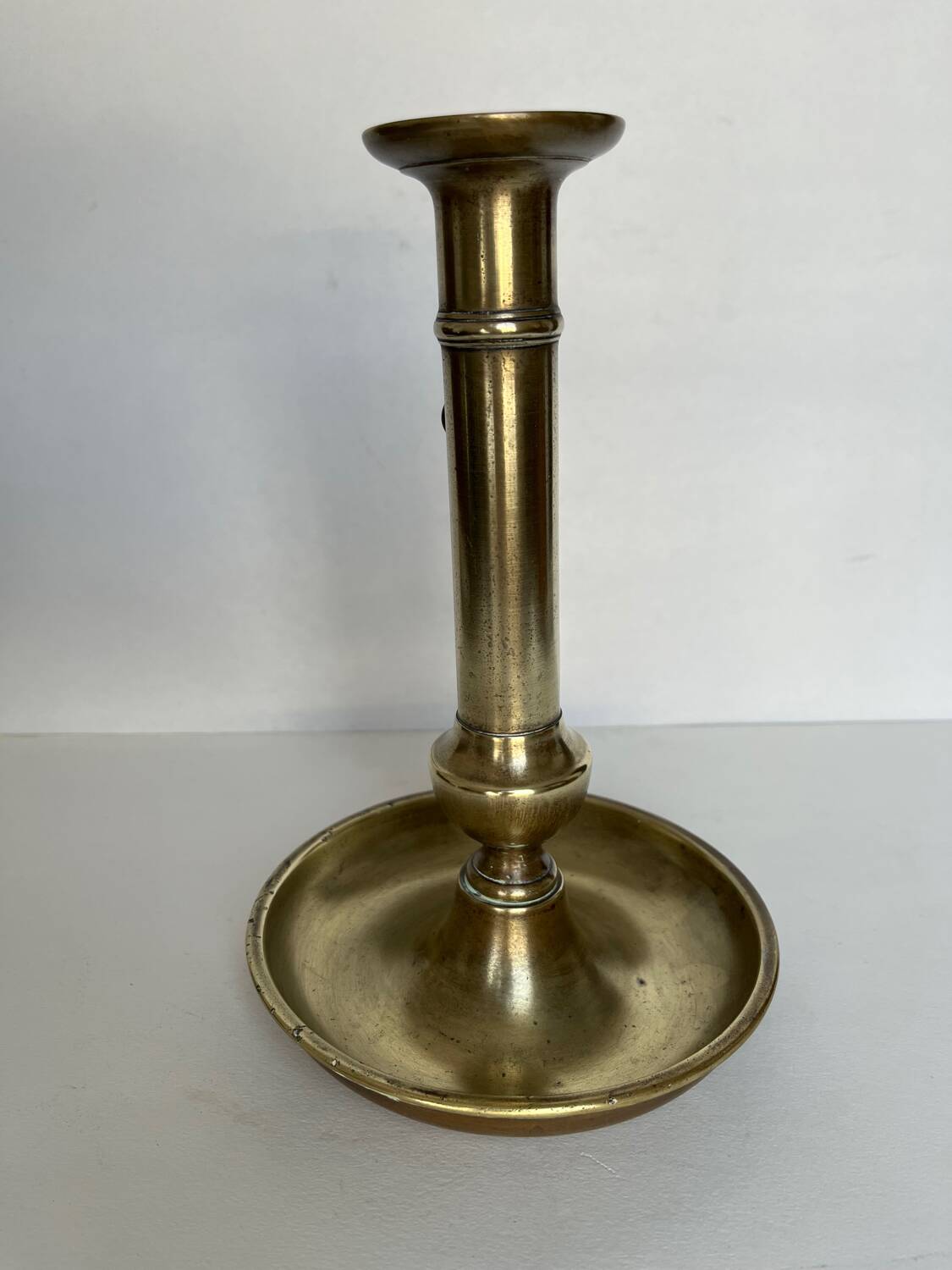 Large old brass candle holder