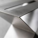 Contemporary stainless steel side table by Lena Coupez, Belgium, 2024